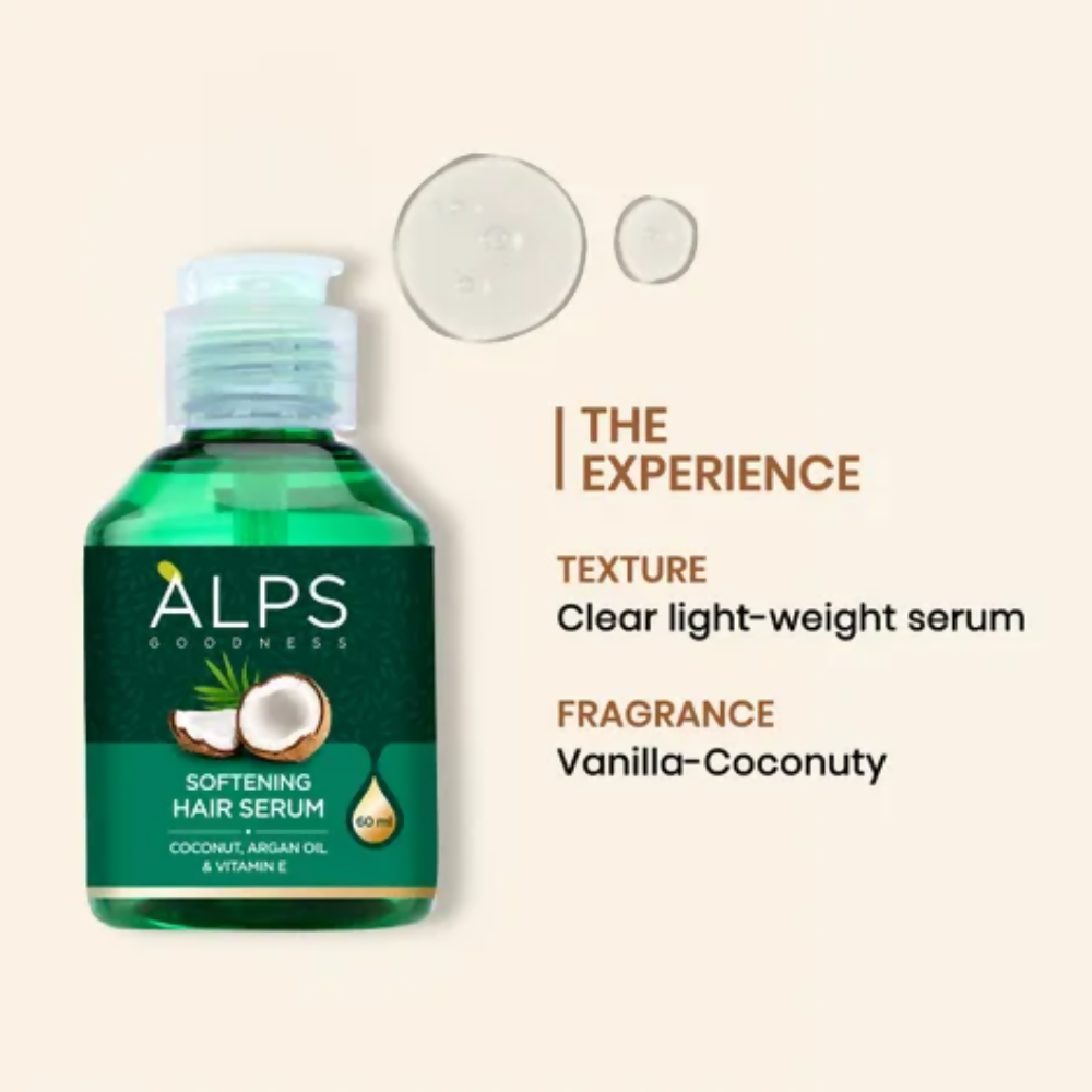Alps Goodness Softening Hair Serum with Coconut, Argan Oil & Vitamin E - Distacart