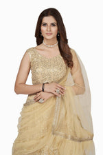 Thumbnail for Aastha Fashion Women's Beige Faux Georgette Multi Sequins Work Party Wear Lehenga Choli - Distacart