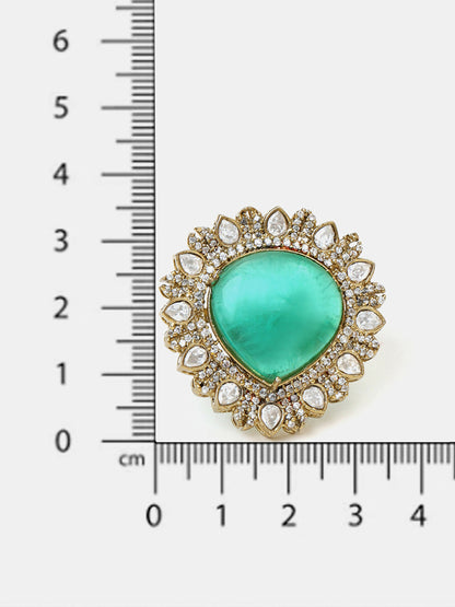 Ruby Raang Teardrop Green Stone Ring - Distacart