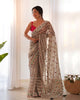 Teeya Creation Gajari Color Thai Organza Silk Embroidery Work Saree - Distacart