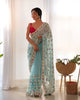 Teeya Creation Gajari Color Thai Organza Silk Embroidery Work Saree - Distacart