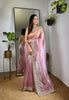 Teeya Creation Lavender Color Silver Tissue Silk Embroidery And Mirror Work Saree - Distacart