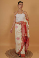 Thumbnail for Joban Fashion Silk Pearl And Beads Hand Embroidery Padded Blouse - Pearl White