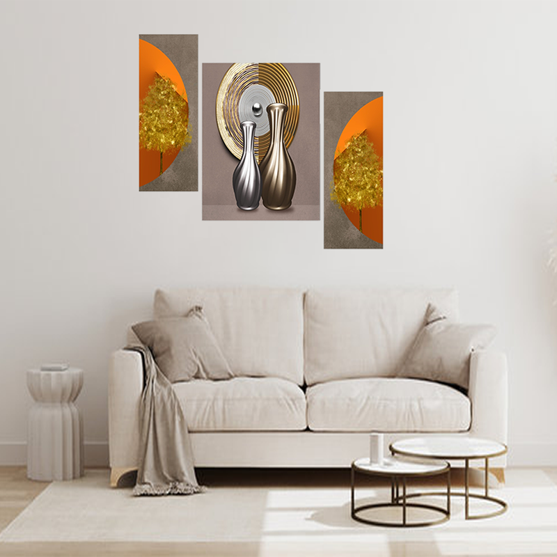 Tehzeeb Creations Set Of 3 Digital Wall Painting - Distacart