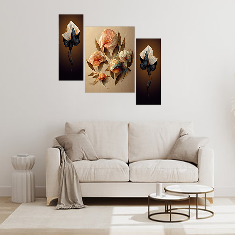 Tehzeeb Creations Set Of 3 Digital Wall Painting - Distacart