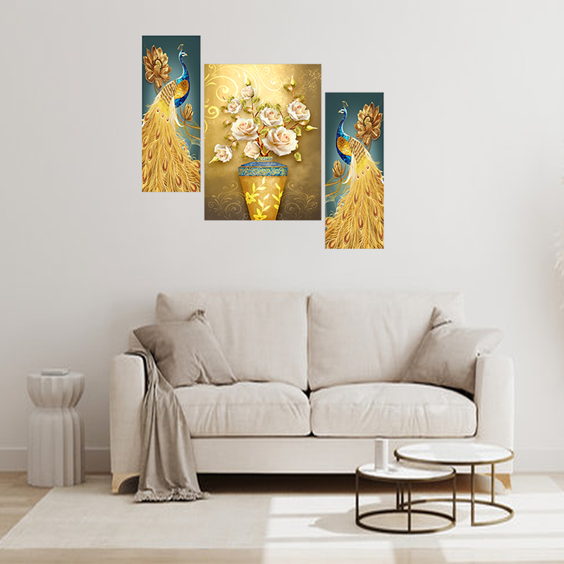 Tehzeeb Creations Set Of 3 Digital Wall Painting - Distacart