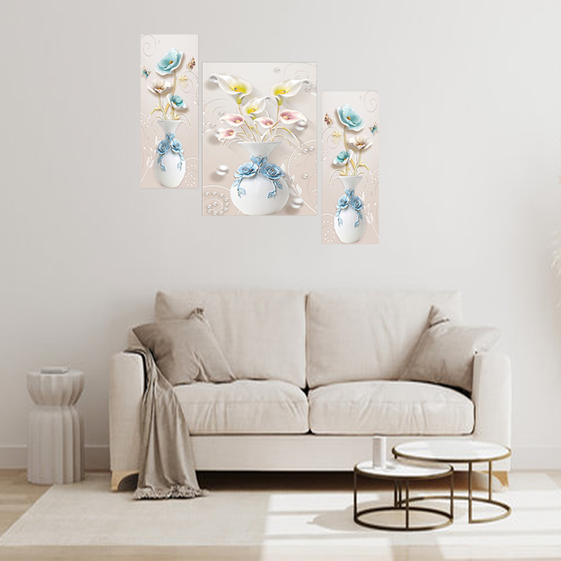 Tehzeeb Creations Set Of 3 Digital Wall Painting - Distacart