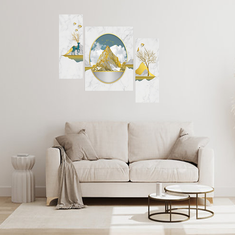 Tehzeeb Creations Set Of 3 Digital Wall Painting - Distacart