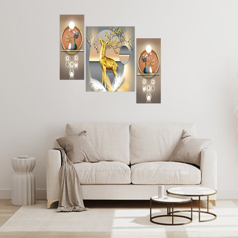 Tehzeeb Creations Set Of 3 Digital Wall Painting - Distacart