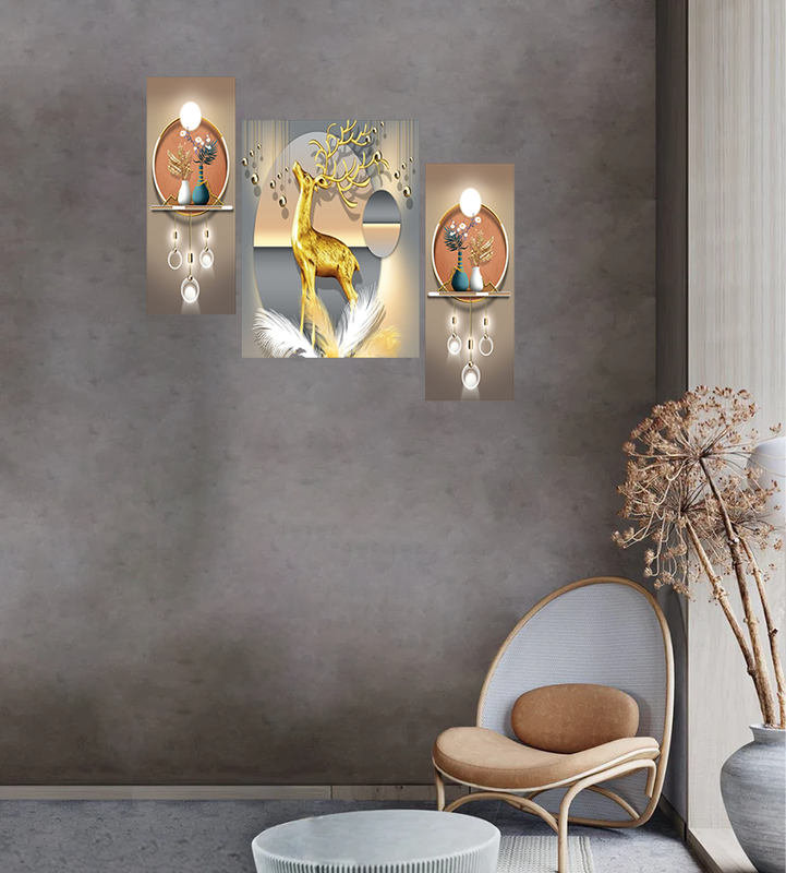 Tehzeeb Creations Set Of 3 Digital Wall Painting