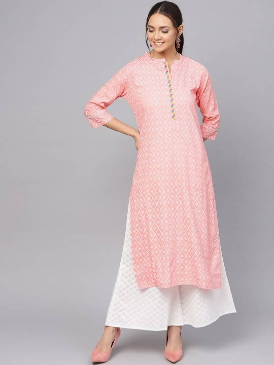 Anubhutee Ethnic Geometry Khadi Print Kurta Set - Distacart
