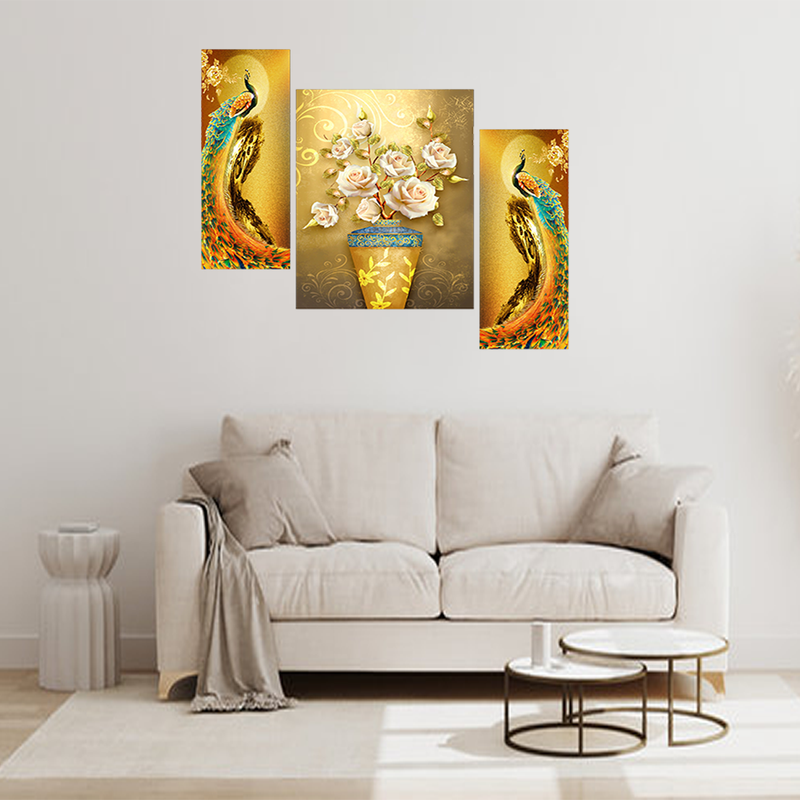 Tehzeeb Creations Set Of 3 Digital Wall Painting - Distacart