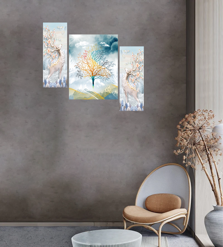 Tehzeeb Creations Set Of 3 Digital Wall Painting