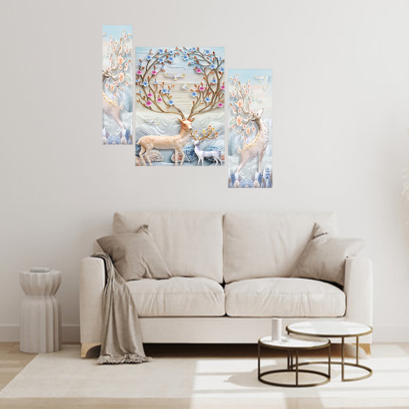 Tehzeeb Creations Set Of 3 Digital Wall Painting - Distacart