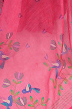Thumbnail for Vastranavya Pink Digital Printed Linen Ready To Wear Designer Saree with Unstitched Blouse - Distacart