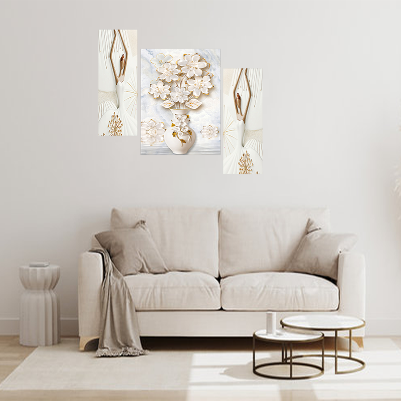 Tehzeeb Creations Set Of 3 Digital Wall Painting - Distacart