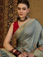 Thumbnail for Anouk Floral Zari Silk Blend Sungudi Saree