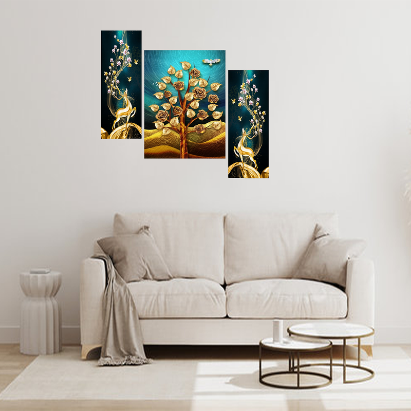 Tehzeeb Creations Set Of 3 Digital Wall Painting