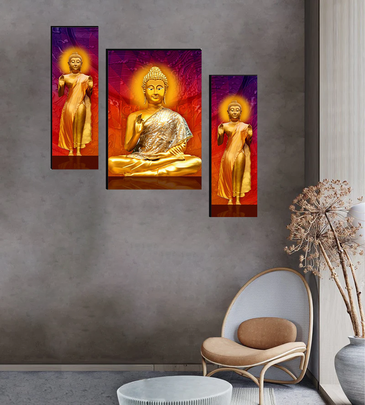 Tehzeeb Creations Set Of 3 Digital Wall Painting - Distacart