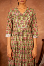 Thumbnail for Joban Fashion Green Hand Block Printed Cotton Suit Set - Distacart