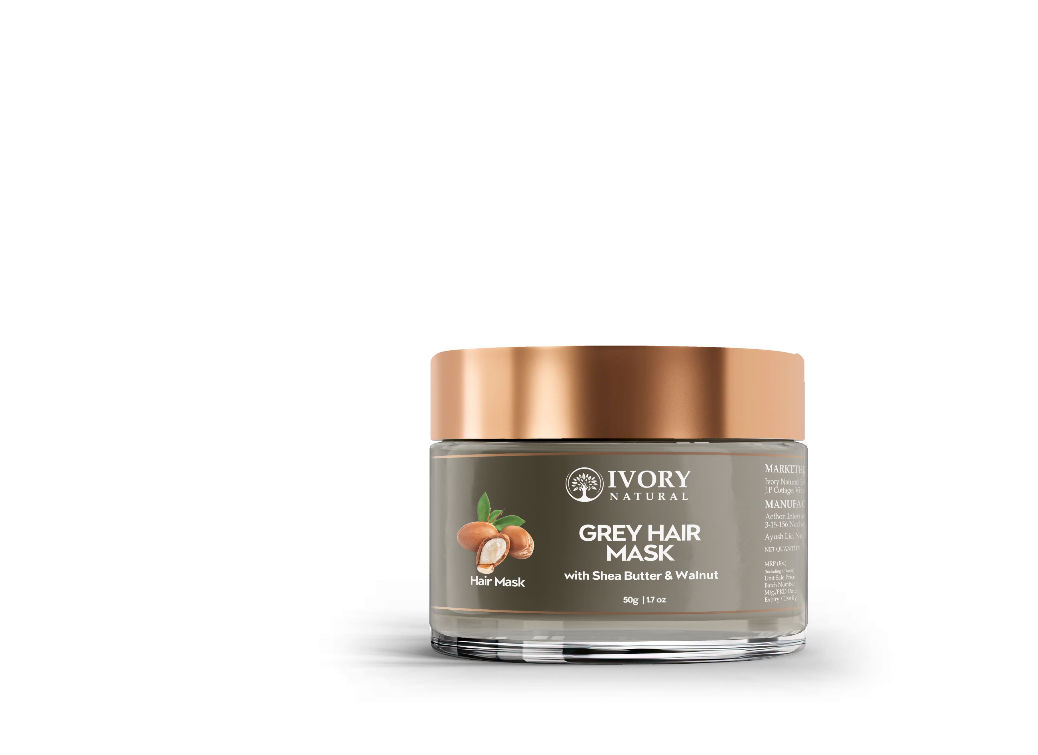 Ivory Natural Grey Mask For Hair - White To Black Hair Naturally For Both Men & Women - Distacart