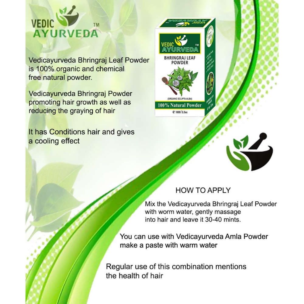 VedicAyurveda Heena Powder, Bhringraj & Indigo Powder - Dista