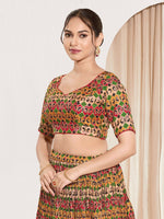 Thumbnail for Joban Fashion Red Brocade Padded Blouse With Sweetheart Neck Elbow Sleeves - Distacart