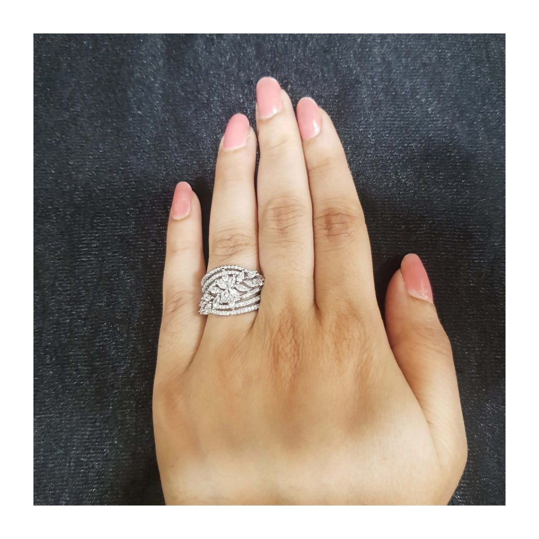 Joban Fashion Silver Brass Adjustable Ring