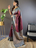 Thumbnail for Mitera Woven Design Zari Saree