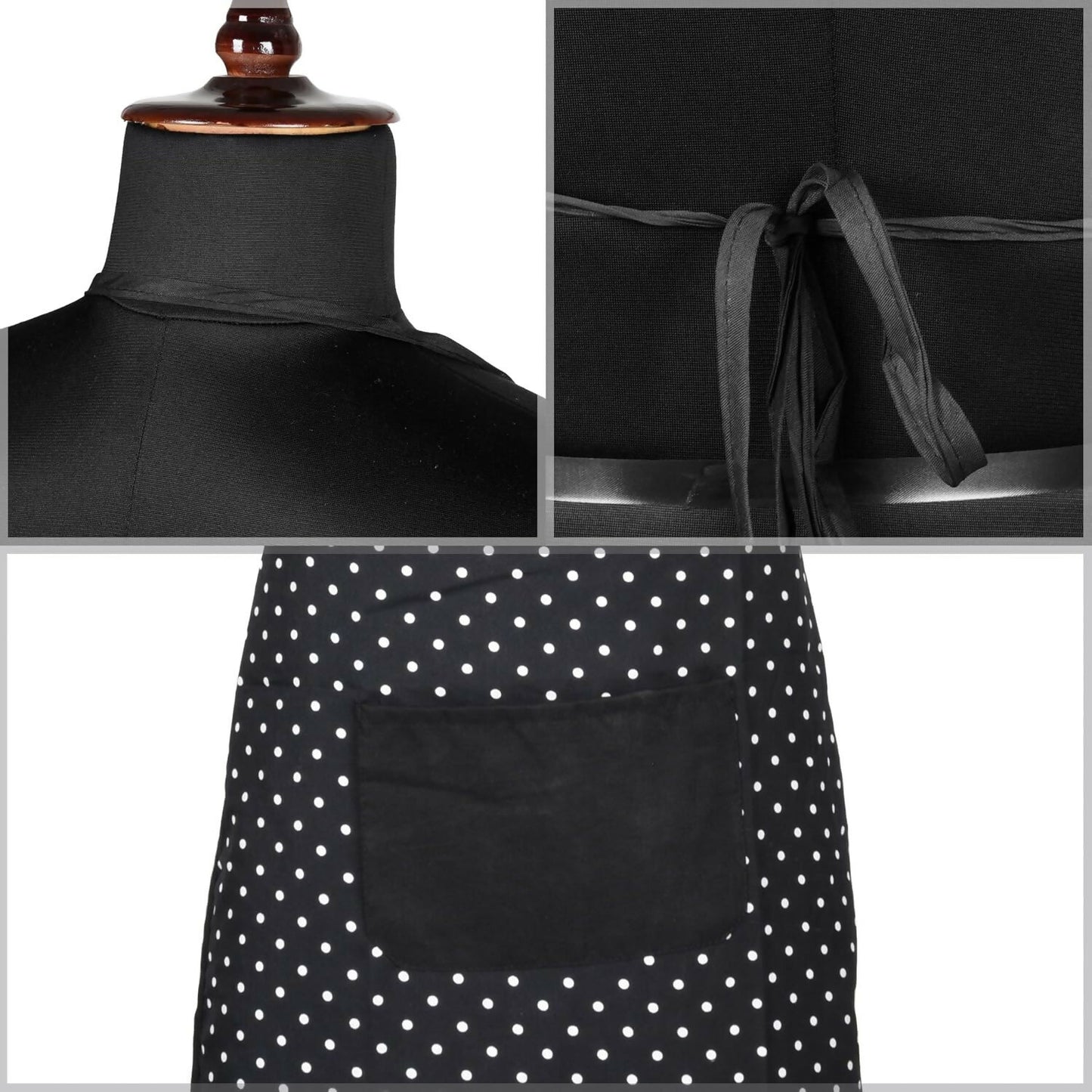 Kuber Industries Kitchen Apron Restaurant & Chef For Women & Men-Black - Dista