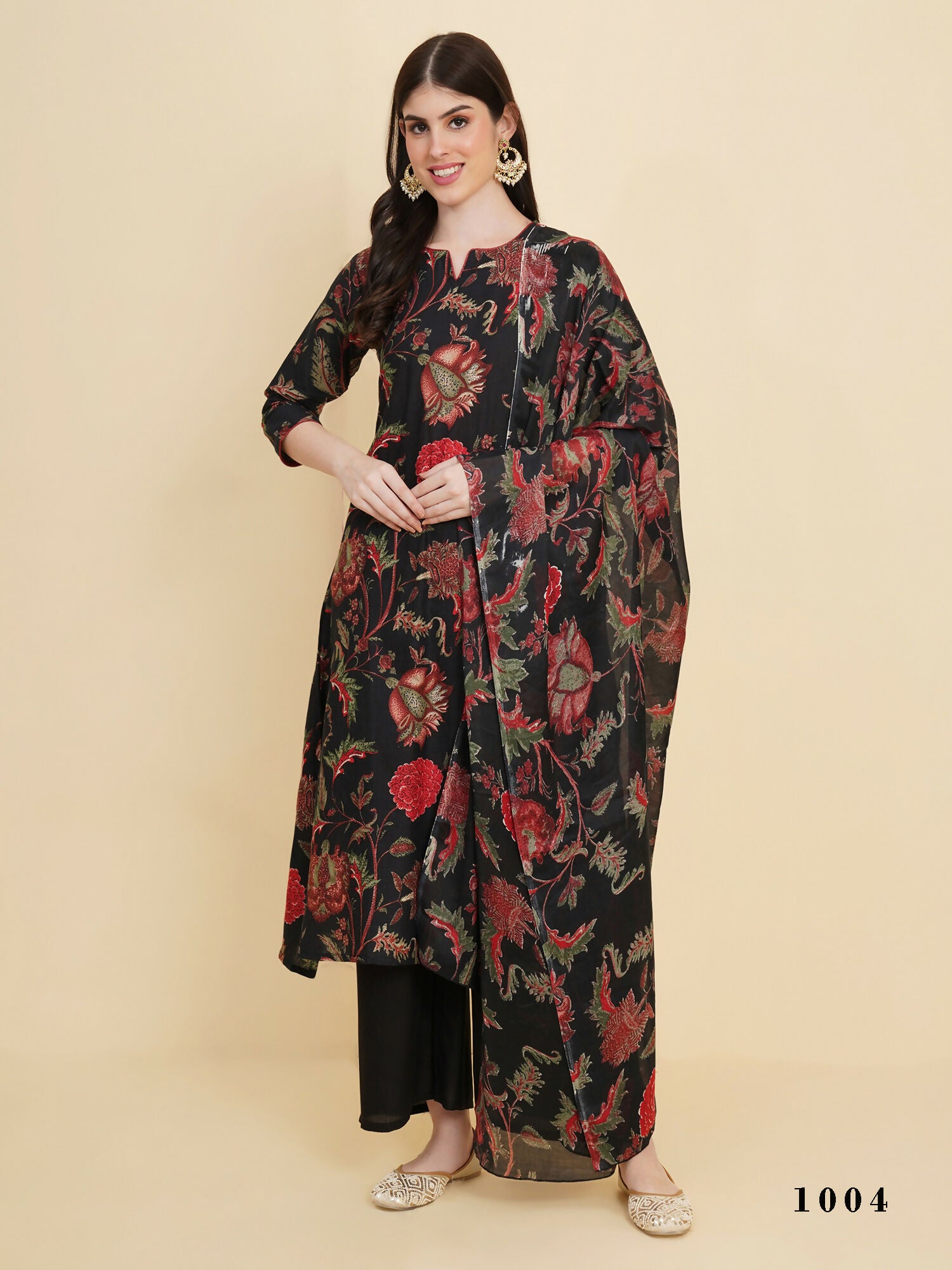 Designer Stylish black Cotton Stitched Suit With Dupatta - Tanisha - Distacart