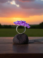 Thumbnail for Inhanns Rang-E-Roshan Adjustable Ring – Handmade Crystal Statement Ring - Purple - Distacart