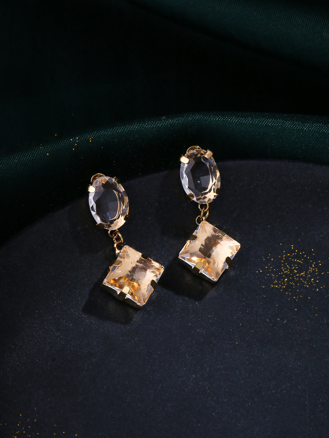 NVR Women Golden Cz Studded Studs Earrings - Distacart
