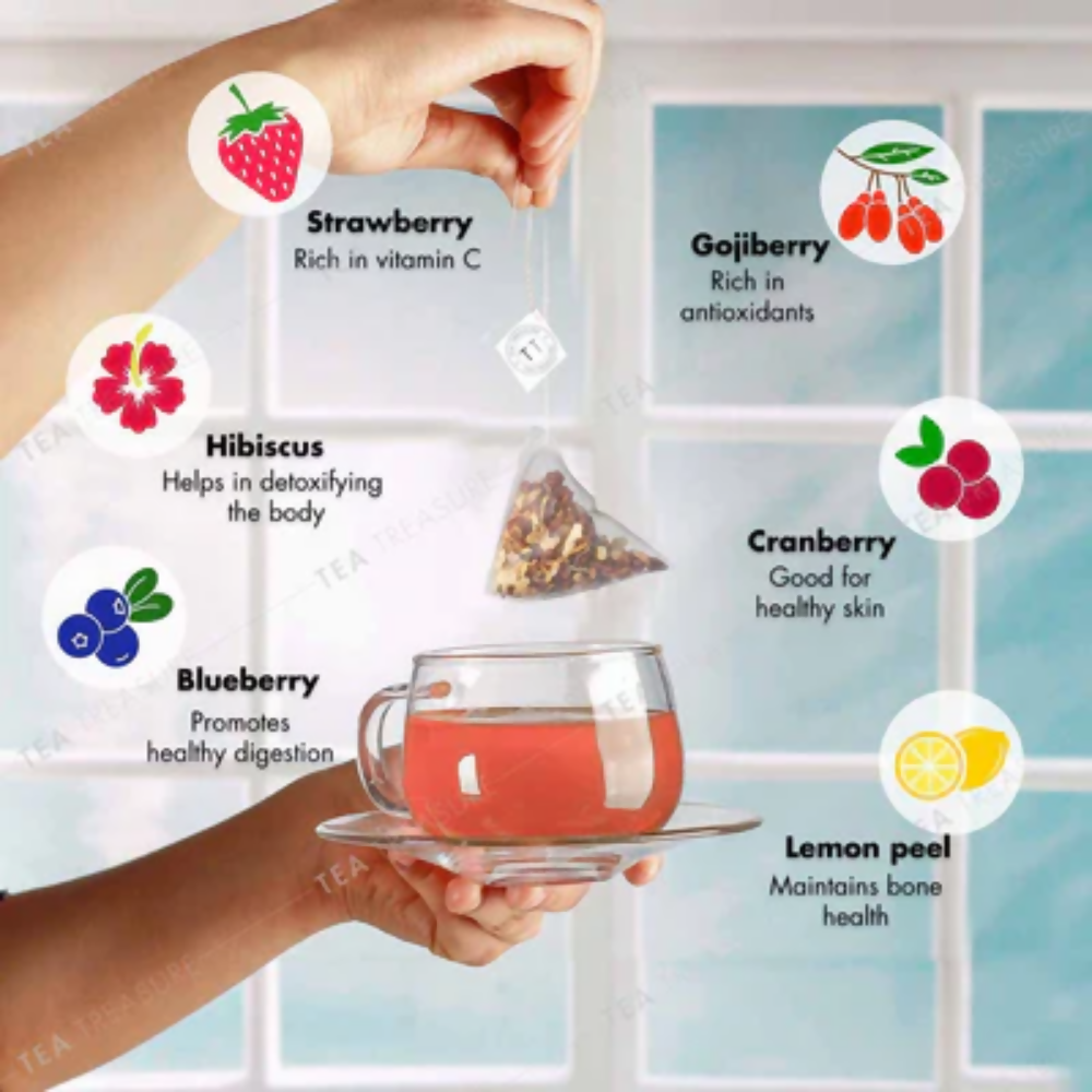 Tea Treasure Berry Blast Fruit Tea Bags - Distacart