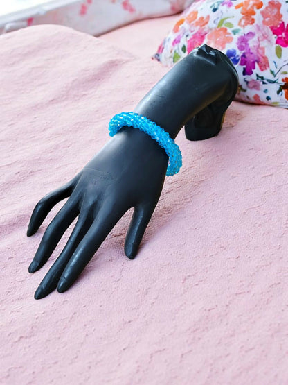 Inhanns Unisex Crystal Bloom – Adjustable Crystal Bead Bracelets - Sky Blue - Distacart