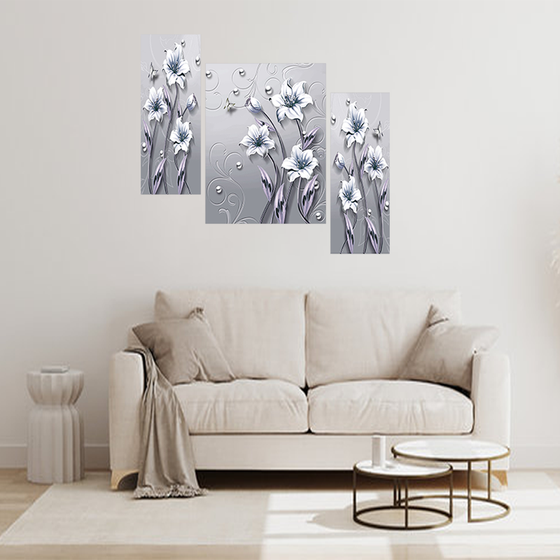 Tehzeeb Creations Set Of 3 Digital Wall Painting - Distacart