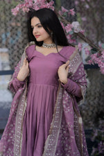Thumbnail for Jyoti Fashion Women's Onion Tabby Silk Designer Kurta with Trouser & Dupatta - Distacart