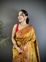 Thumbnail for Joban Fashion Golden Yellow Banarasi Soft Silk Woven Saree