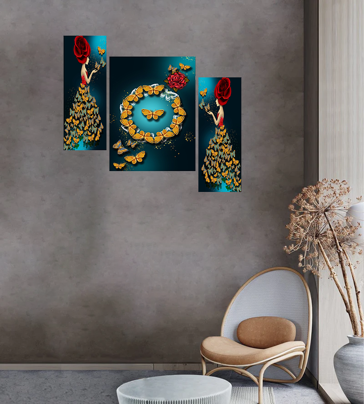 Tehzeeb Creations Set Of 3 Digital Wall Painting