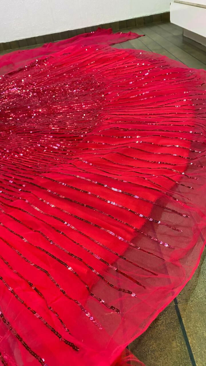 Jyoti Fashion Women's Rani Pink Double Layer Net Sequins Designer Lehenga Choli Set - Distacart