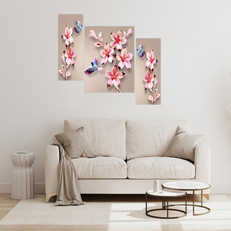 Tehzeeb Creations Set Of 3 Digital Wall Painting - Distacart