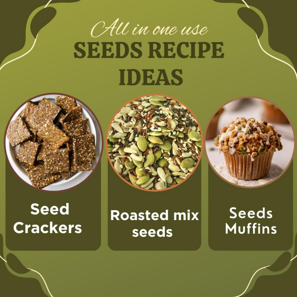 Nature Yard Raw Seeds Combo Pack - Pumpkin, Chia, sunflower & Flax Seeds - Distacart