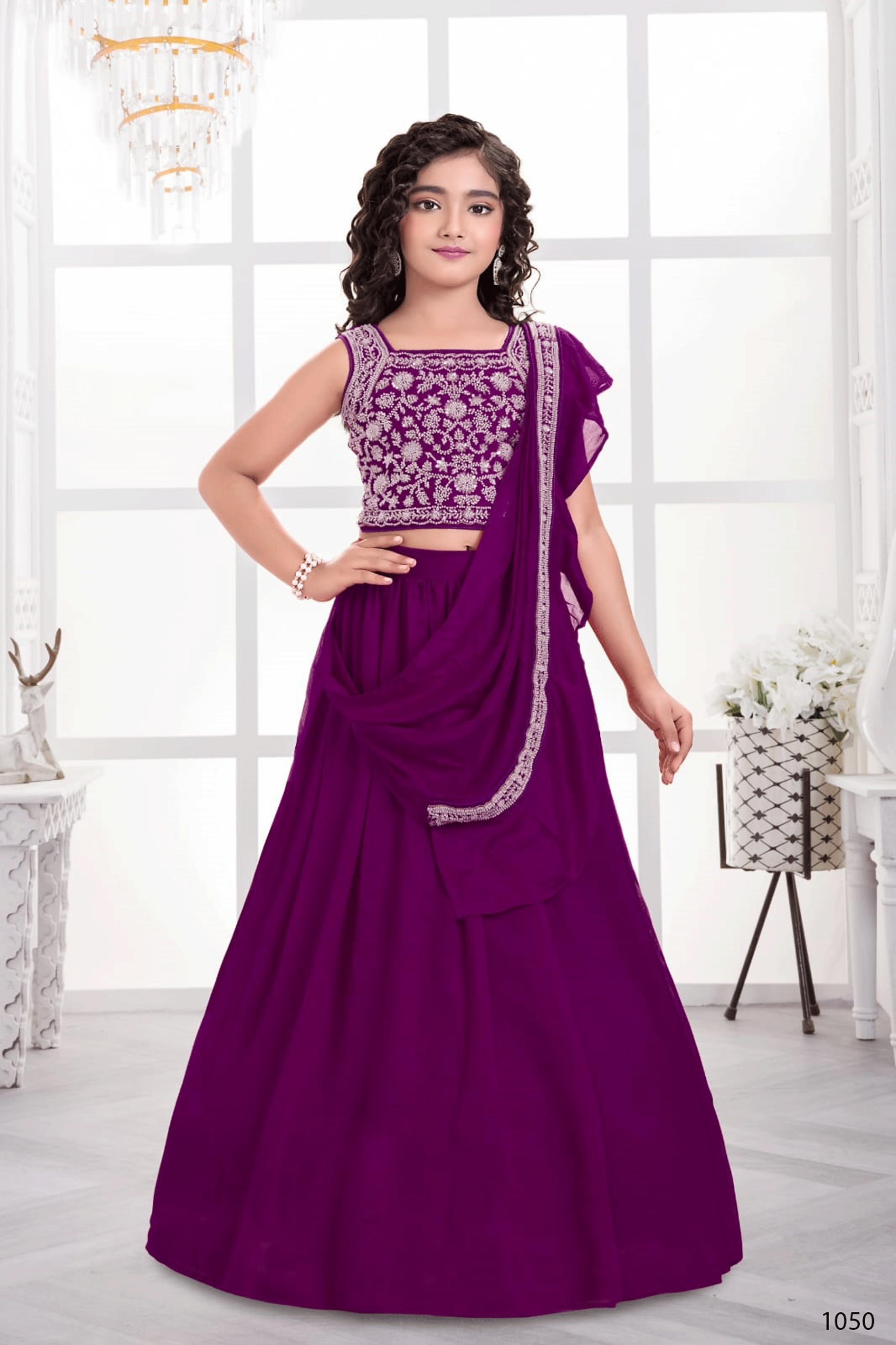 Designer Traditional Purple Multi Color Embroidery With Beads Work Visitra Silk Lehenga Choli - Anbazaar - Distacart