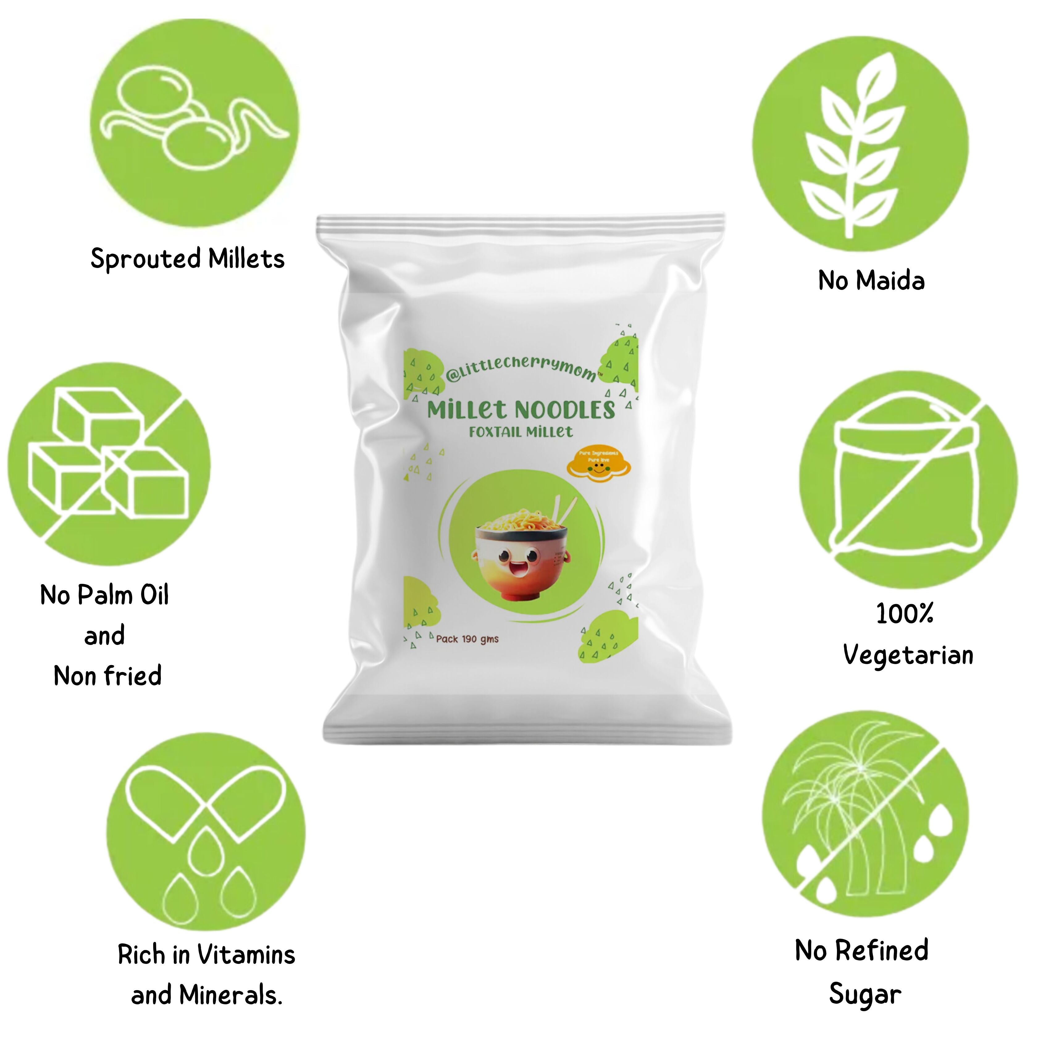 Littlecherrymom Foxtail Millet Instant Noodles - Distacart