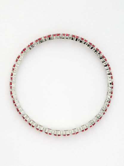 NVR Women's Set of 4 Pink CZ Stone-Studded Handcrafted Bangles - Distacart