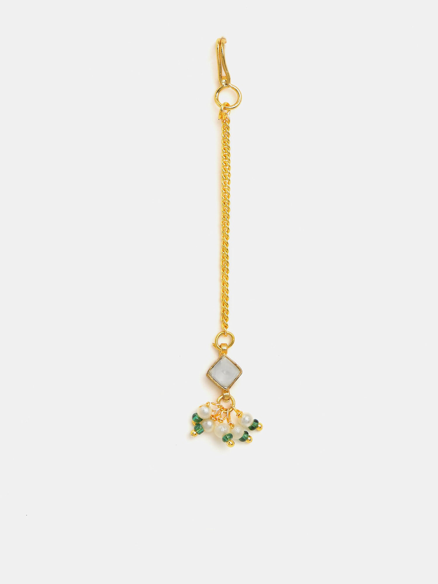 Ruby Raang Double Color Drops Maang Tikka And Earrings Set - Distacart