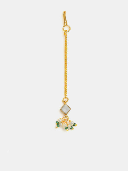 Ruby Raang Double Color Drops Maang Tikka And Earrings Set - Distacart