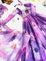 Thumbnail for Preksha Creation Presenting By New Party Wear Look Organza Tabby Silk Gown With Dupatta - Light Purple - Distacart