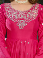 Thumbnail for Joban Fashion Pink Kurta set with Pant Art silk Thread with Sequins work
