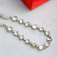 Thumbnail for Kundan and Diamond Neckpiece (Silver) - Ruby Raang - Distacart
